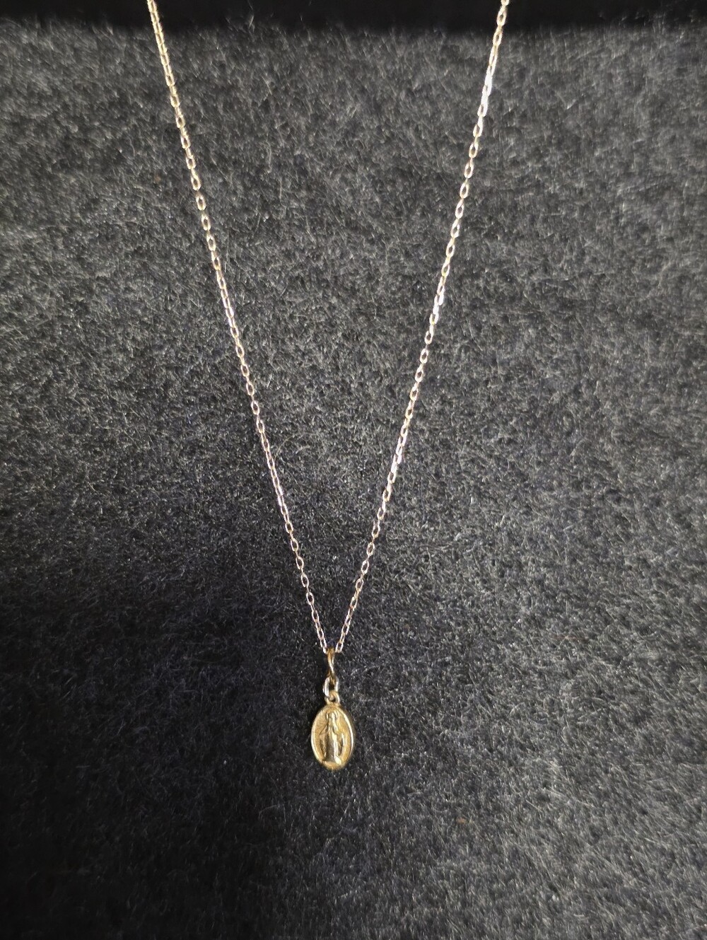14k Gold Lady Virgin Mary Necklace